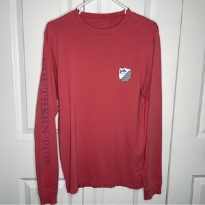 Southern Tide Coral Long Sleeve T-Shirt Size Small Crew Neck 100% Cotton Mauve